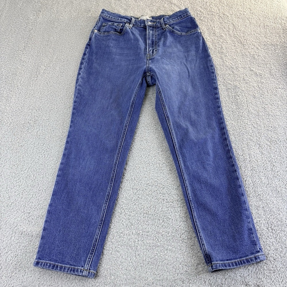 Everlane The Original Cheeky Jean High Rise Straight Ankle Crop Blue Denim Sz 28